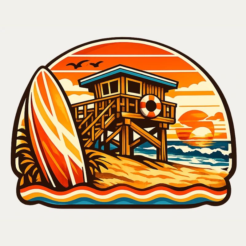 Planche de surf de sauveteur de plage Sunset