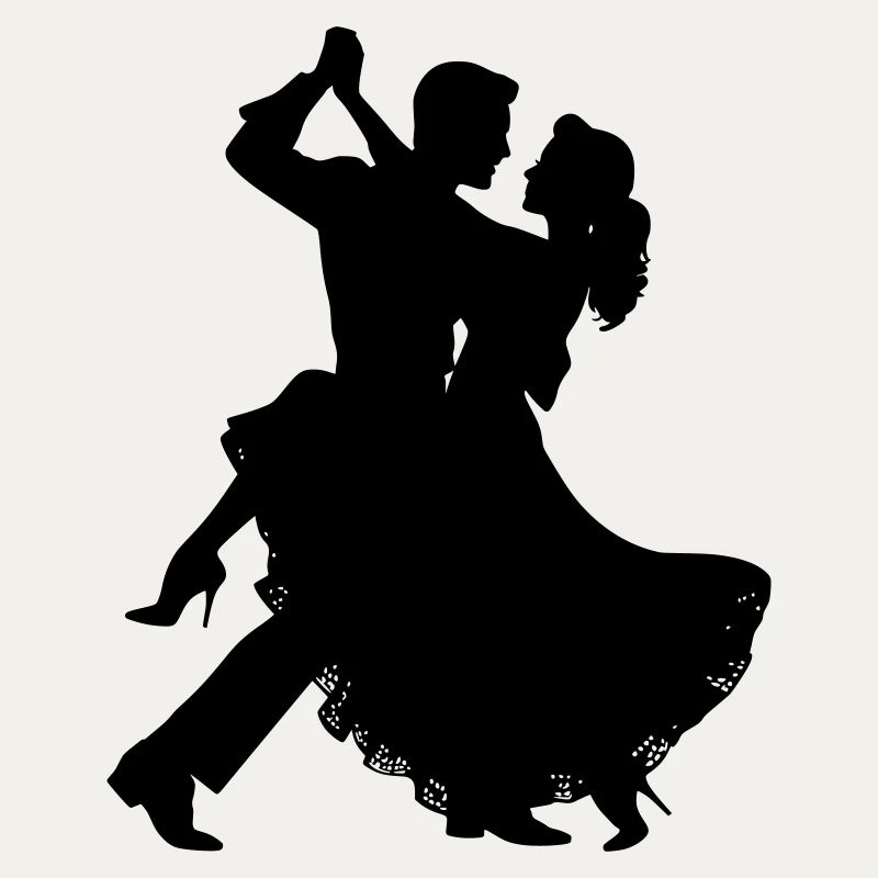 Dancing Couple Silhouette | Elegant dance motif
