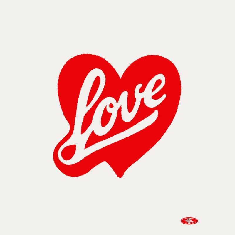 Rotes Liebesherz Script-Design