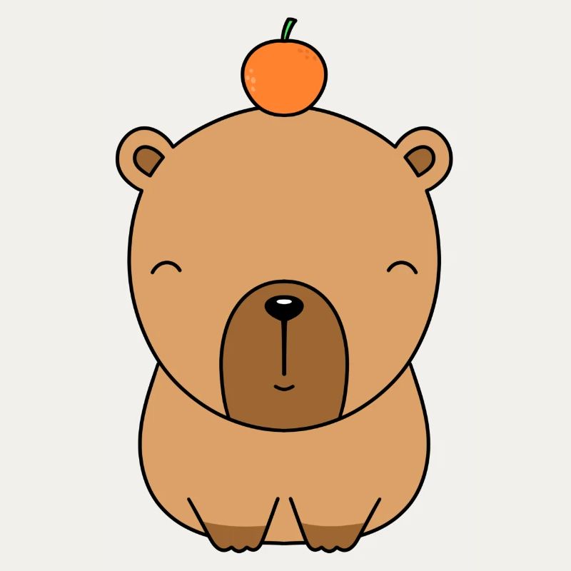 süßes capybara sitzend