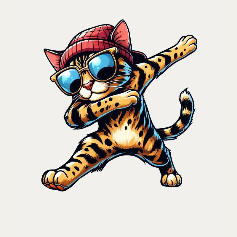 Cool Bengal Cat Dabbing Comic