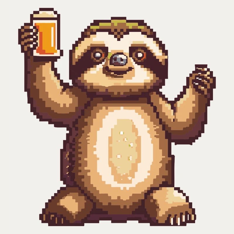 Faultier Bier Pixel
