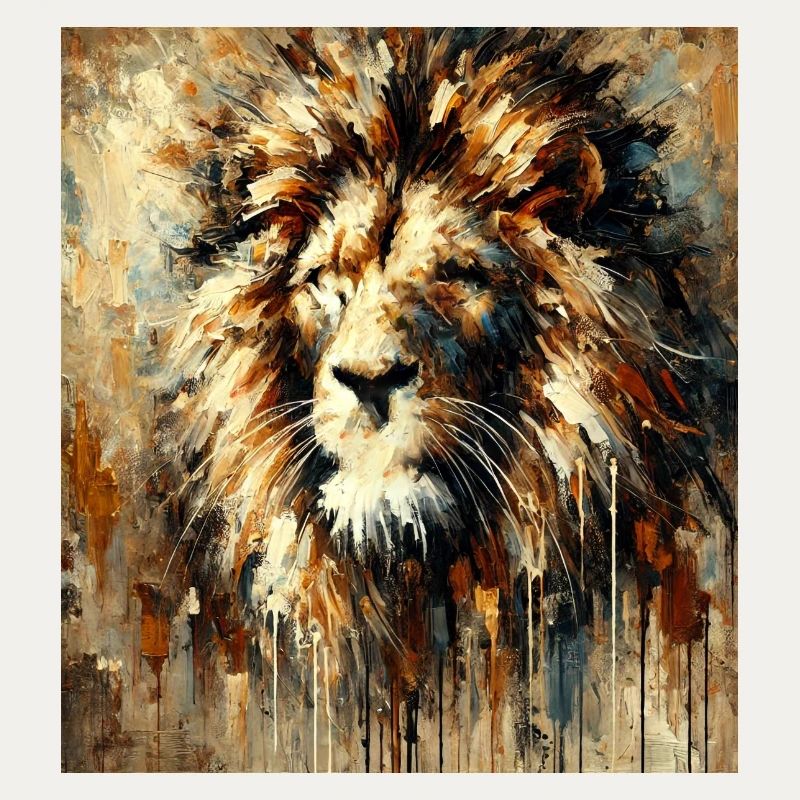 Abstract Lion Face