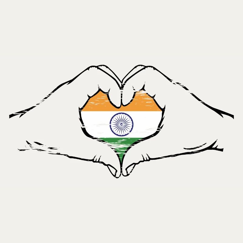Drapeau de l’Inde en forme de coeur utilisé