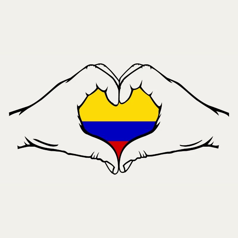 Drapeau de la Colombie en forme de coeur