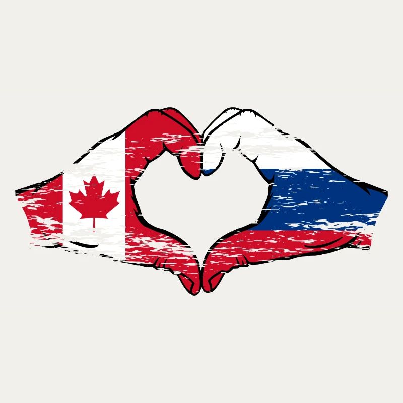 Canada Russie Forme de coeur avec des mains utilisées