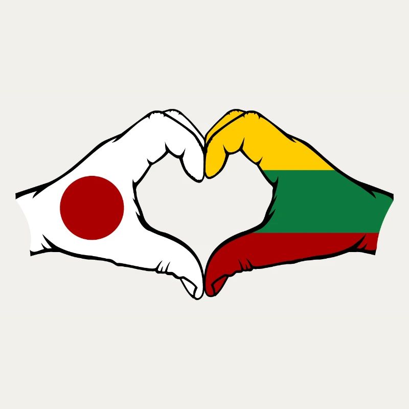 Japan Lithuania Hands Heart Shape
