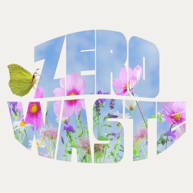 Zero Waste Flower Meadow with Butterfly