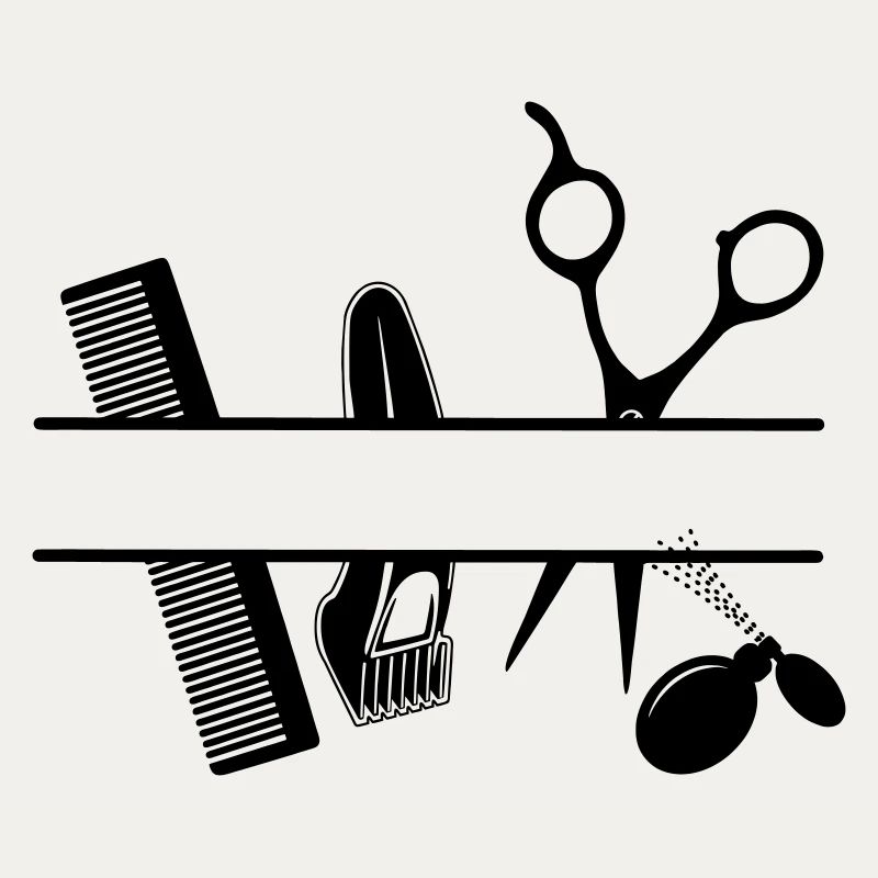 Bannière de texte d’attributs de coiffeurs