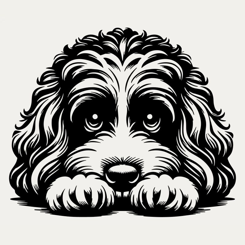 Tête de Cavapoo avec pattes