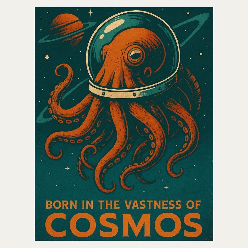 Octopus Retro Sci-Fi Space