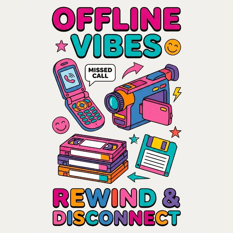 Offline-Vibes – Retro 90er Vintage Tech
