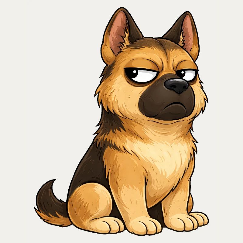 Cooler Hund Deutscher Schäferhund Skeptisch