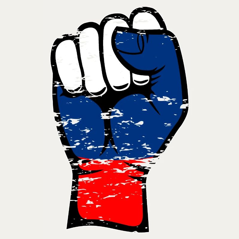 Poing de drapeau de la Russie utilisé