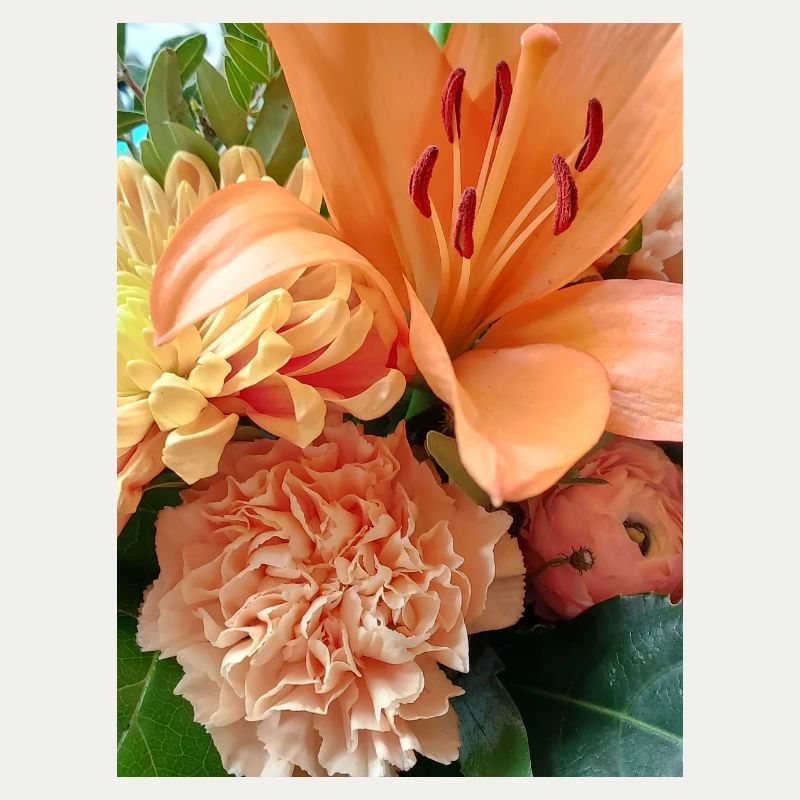 Warm orange floral pattern