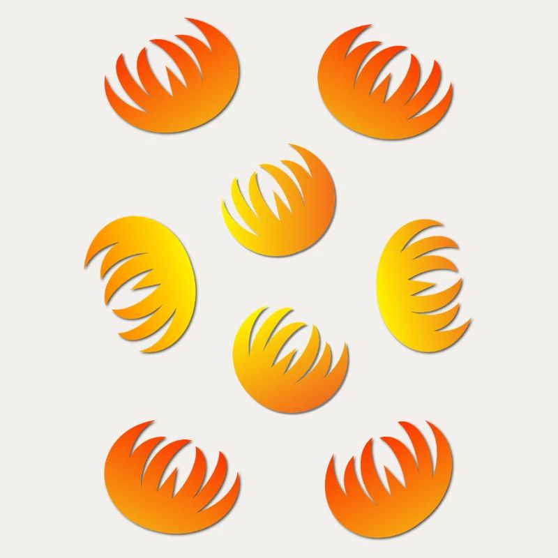 Flame Ring Pattern Yellow Orange