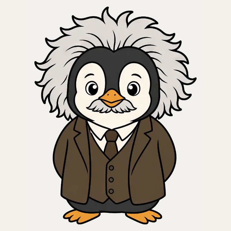 Funny Penguin Physicist Science Professor