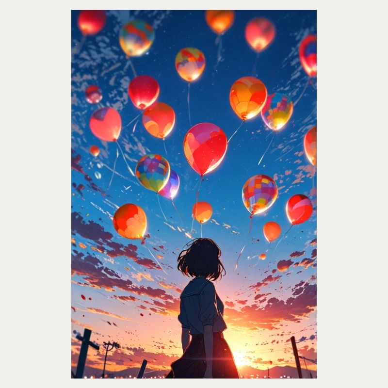 Mädchen mit Ballons