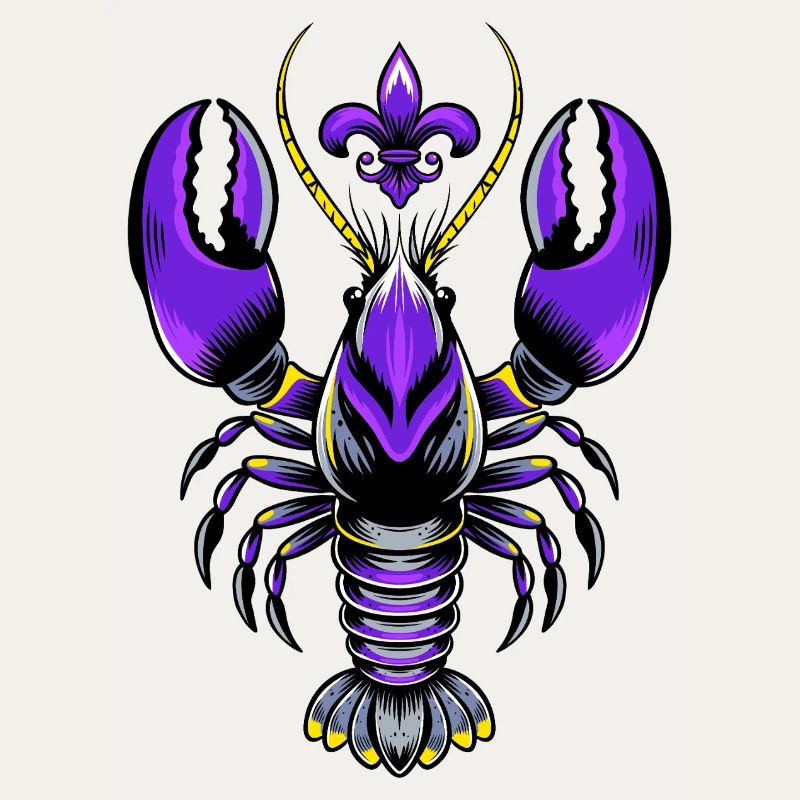 Mardi Gras Languste mit Fleur-de-Lis Design