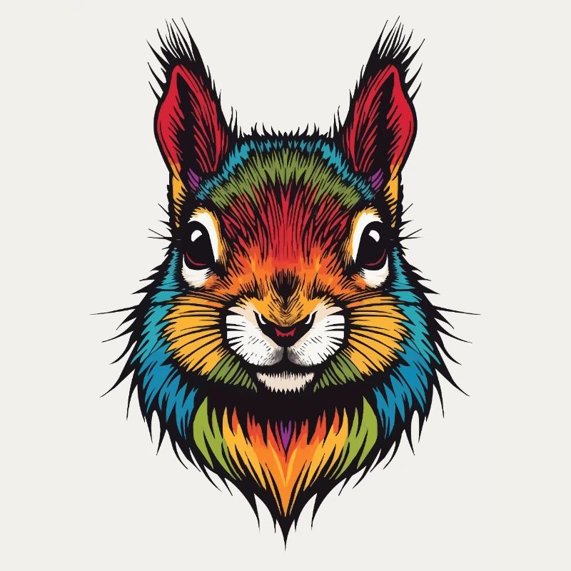 Buntes Eichhörnchen tierische Farbexplosion