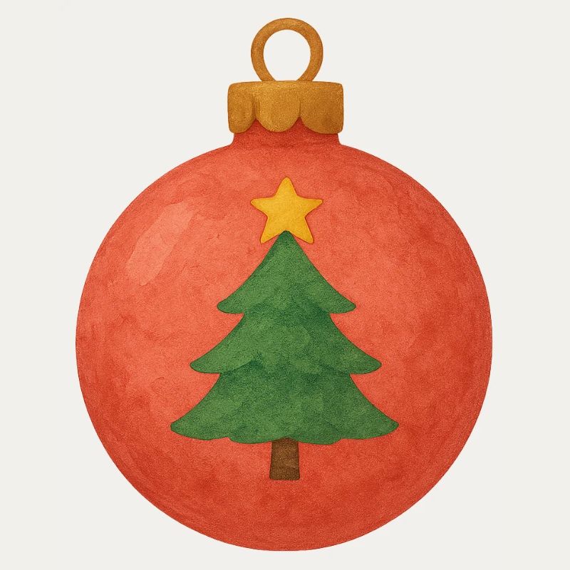 Weihnachtskugel mit Tannenbaum