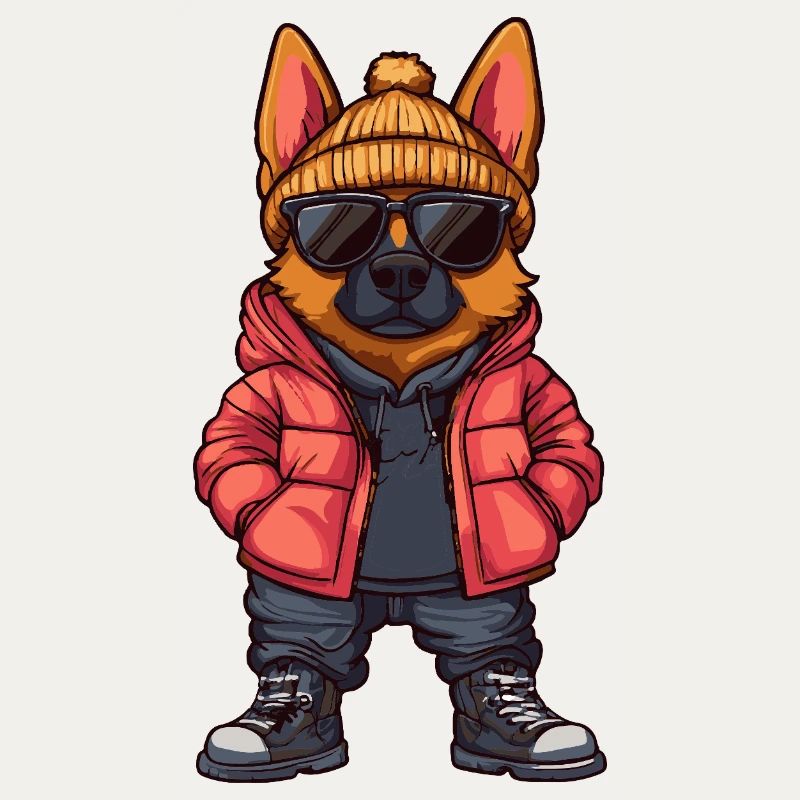 Schäferhund Cool Comic