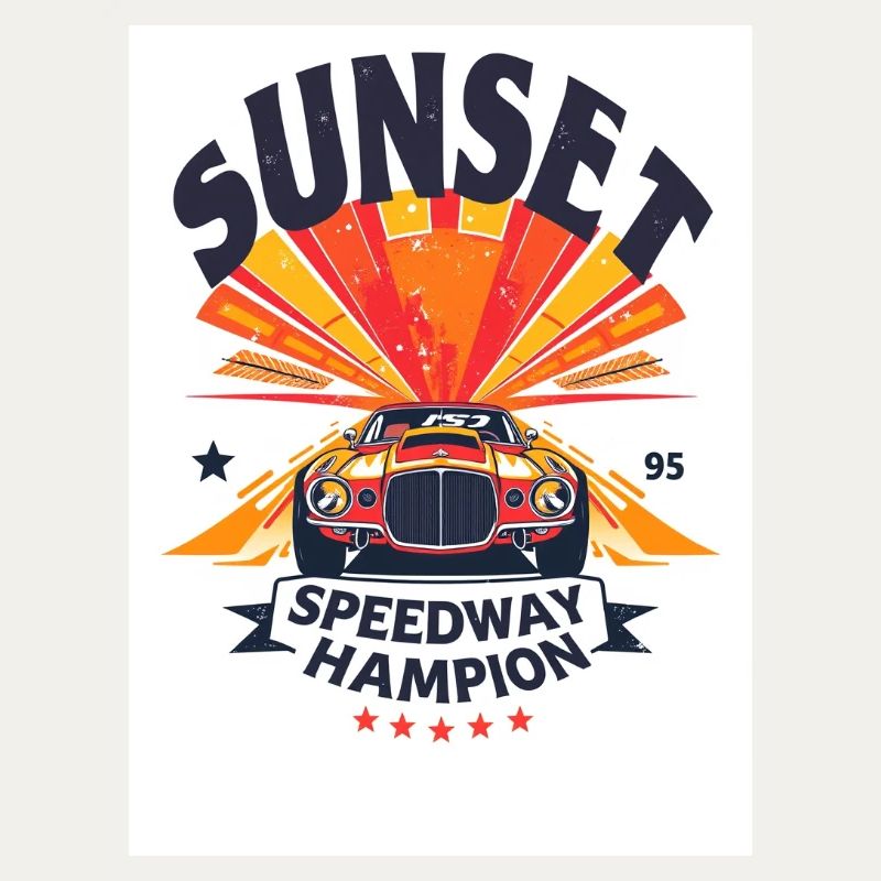 Sunset Speedway Champion Conception de course rétro
