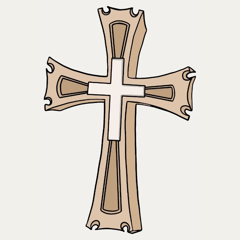Écusson en forme de croix ornée
