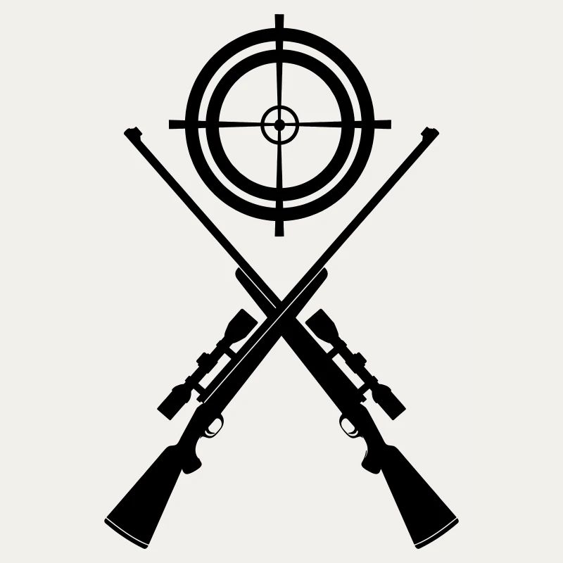 Two crossed shotguns with visor
