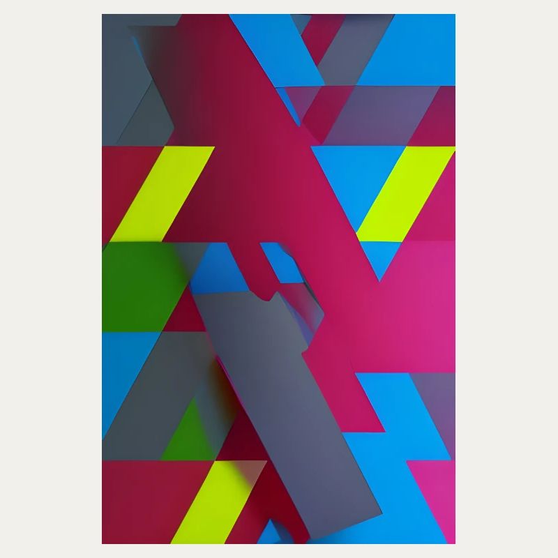 Neon Geometric Triangle Composition