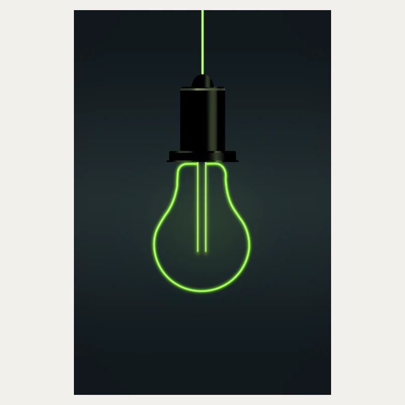 Neon Light Bulb – Minimalist Idea Design