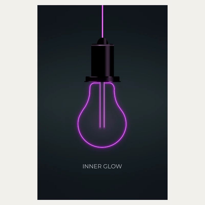 Inner Glow Neon Light Bulb Poster