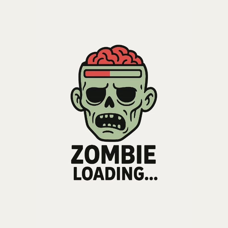 Zombie Loading Skull Graphic