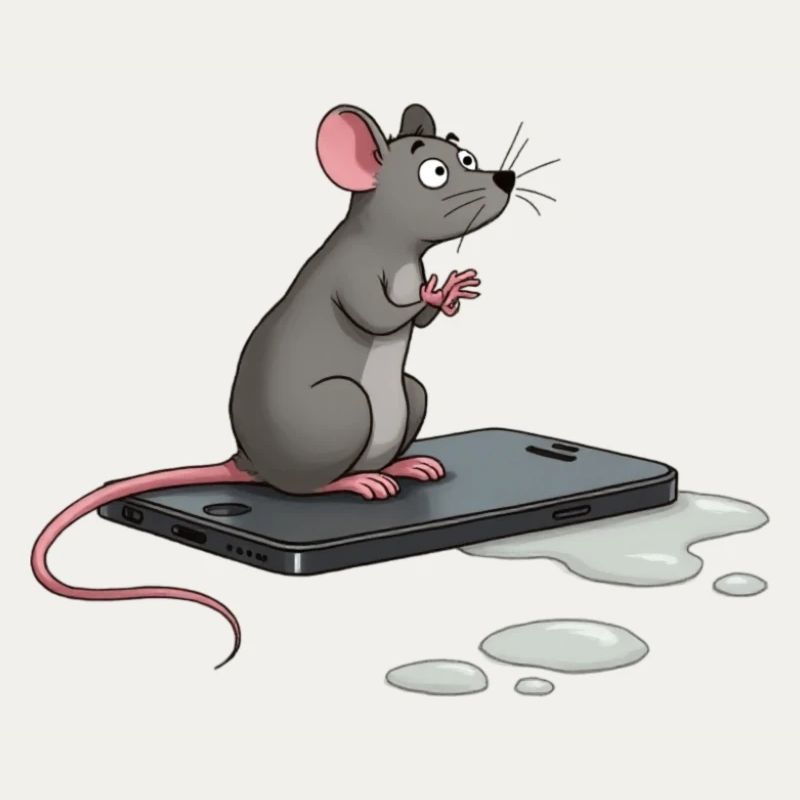 Rat on iPhone