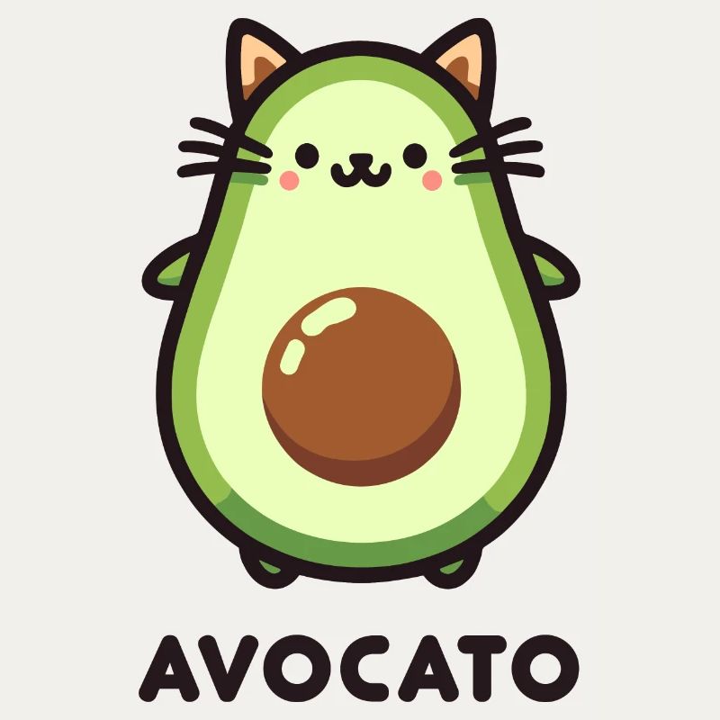 Mignon Avocato Chat Ami Jeu De Jeu Conception
