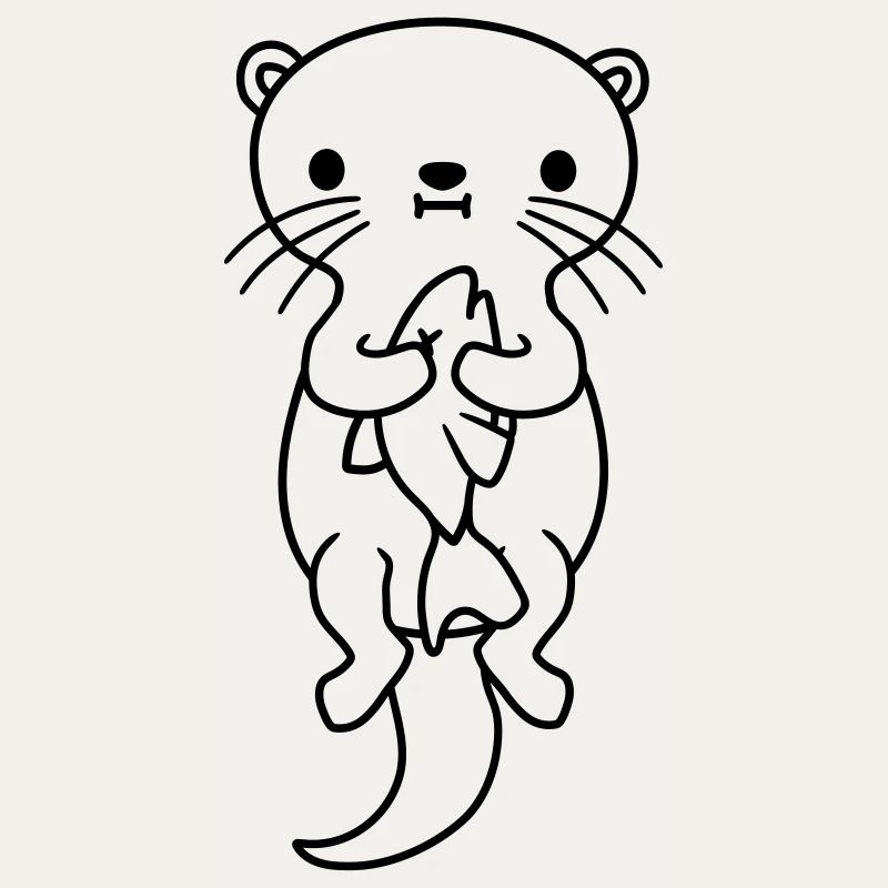 faim d’otter mange du poisson