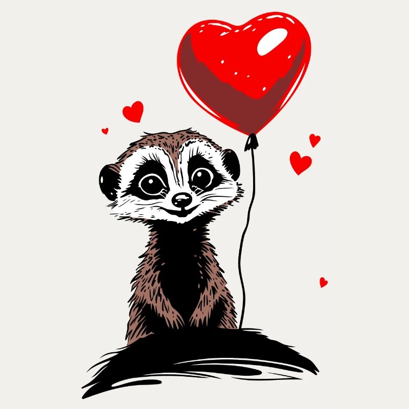 Erdmännchen Herz Luftballon - Heartful Creatures