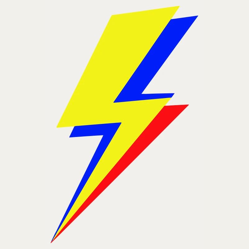 Geometric multicolor lightning bolt