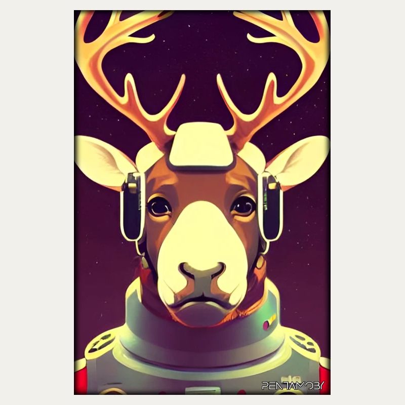 Technologie de science-fiction future de l’astronaute de renne