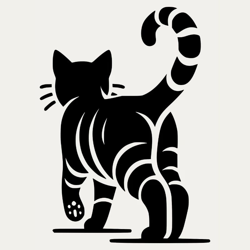 Chat géométrique à rayures