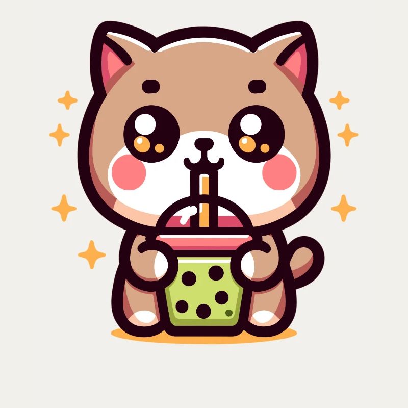 Chat Bubble Tea Boba Kawaii