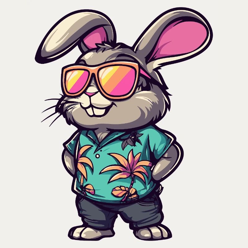 Vacances de bande dessinée de lapin