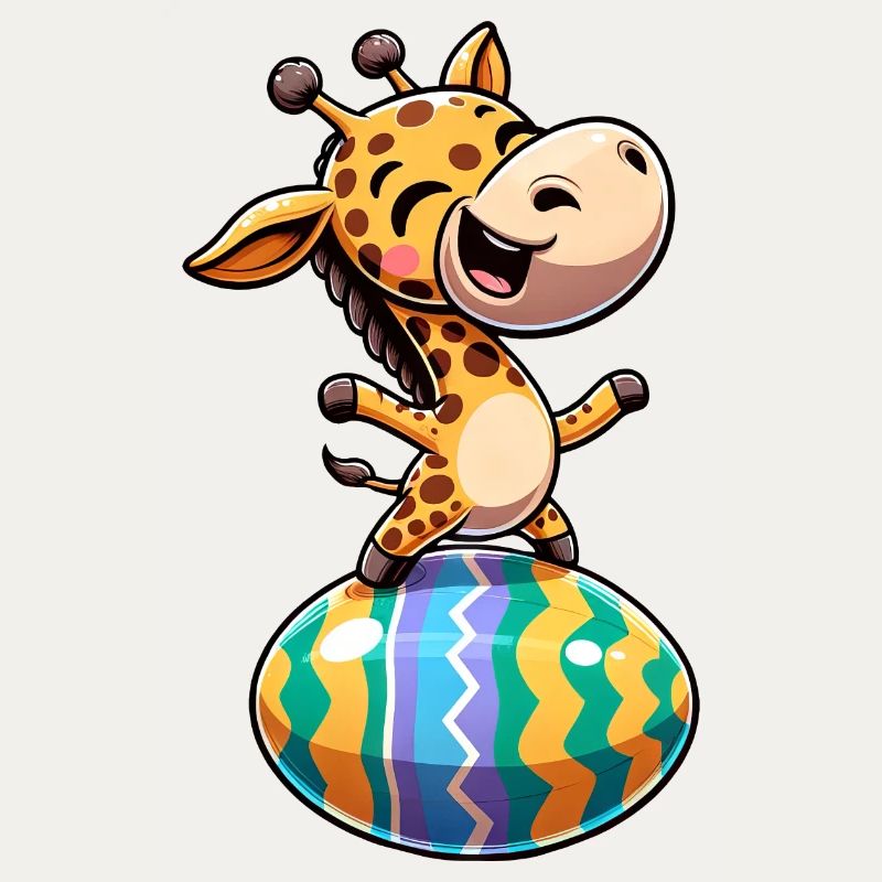 Danses de girafe de Pâques, oeuf de danseur
