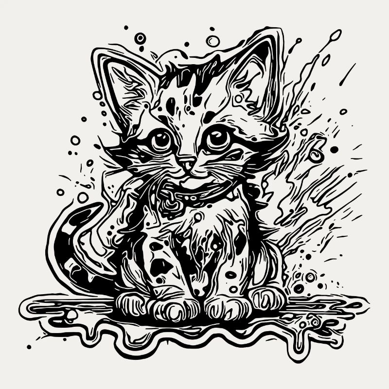 Mignon petit chat du chat poté dans le style graffiti