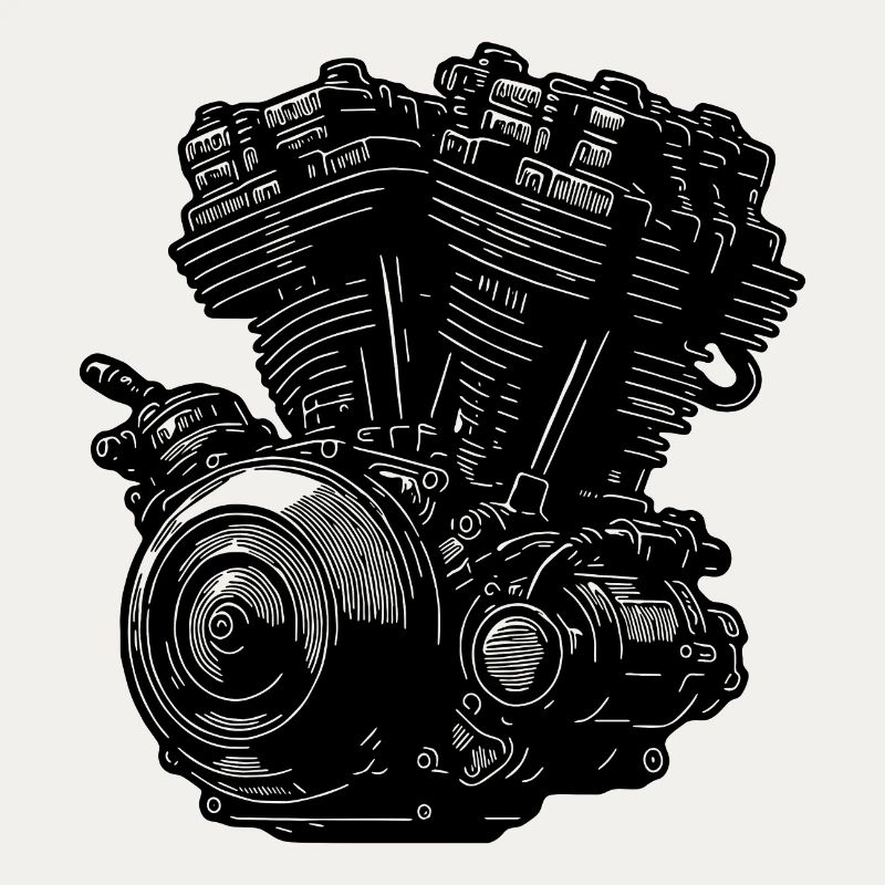 Motorcycle Engine Block Cylinder Fan Displacement Engine