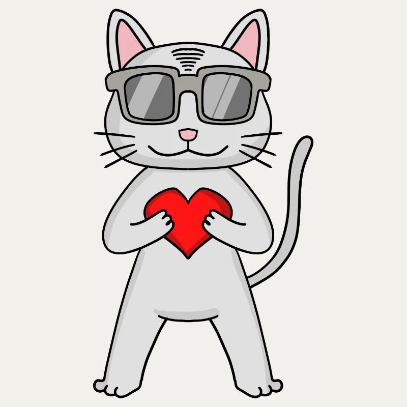 Devon Rex avec lunettes de soleil et cœur