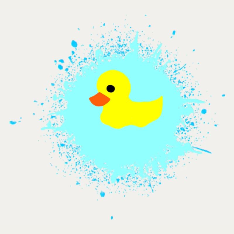 Yellow Duck on Blue Splash