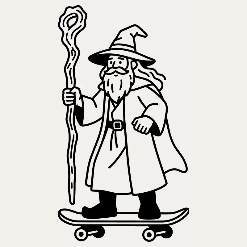 Wizard sur skateboard