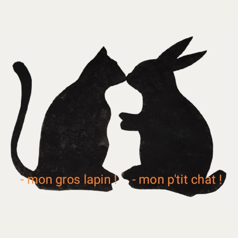 Cat and rabbit friends, romantic relationship