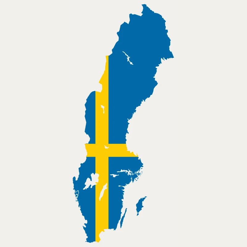 Suède Outline Map Drapeau Scandinavie Drapeau